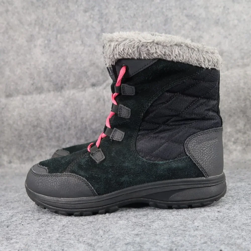 Columbia Shoes Kids 6 Boots Winter Snow Ice Maiden Leather Quilted Waterproof